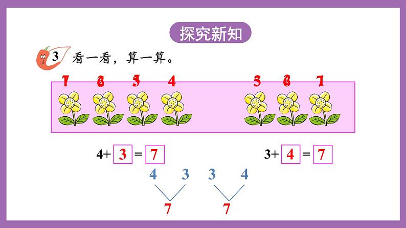 二 10以内数的认识和加减法（二）第1课时 6,7的加法 课件+教案 西师大版数学一上05