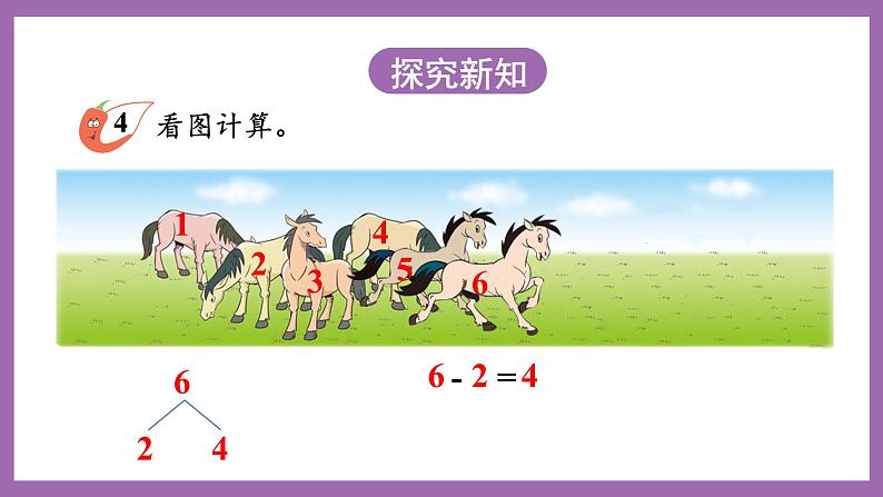二 10以内数的认识和加减法（二）第2课时 6,7的减法课件 西师大版数学一上第2页
