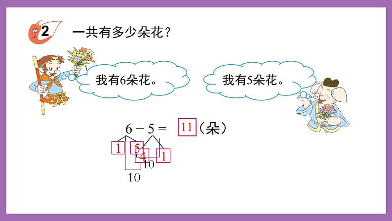 五 20以内的进位加法 第1课时 7,6加几（1）课件 西师大数学一上第5页