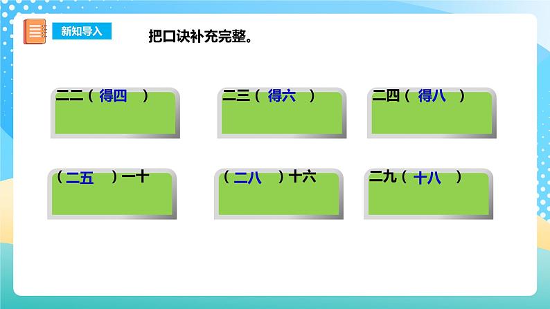 西师大版2上数学 1.2 1,2的乘法口诀 2 课件02