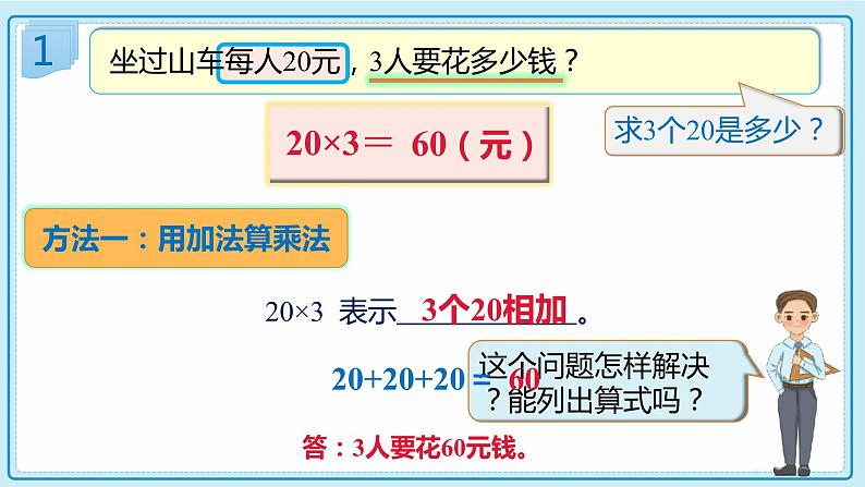 人教版小学数学三年级上册6.1《两位数乘一位数的口算》课件08