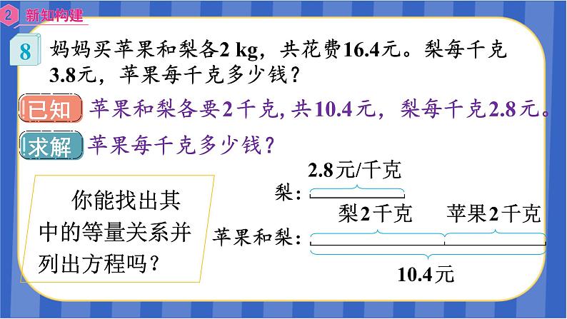 【同步备课】第五单元 第8课时用方程解决问题（3）（课件）五年级数学上册 最新人教版第5页