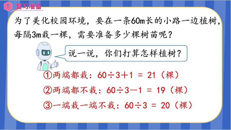 【同步备课】 第七单元  第3课时 植树问题（3）（课件) 五年级数学上册 人教版02