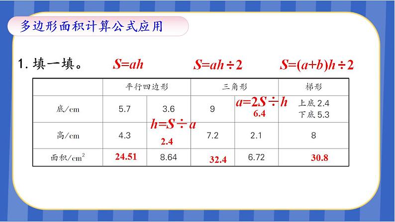 【同步备课】第八单元 第3课时 图形与几何-多边形的面积（课件）五年级数学上册 人教版06