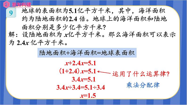 【同步备课】第五单元 第9课时 用方程解决问题（4）（课件）五年级数学上册 最新人教版08