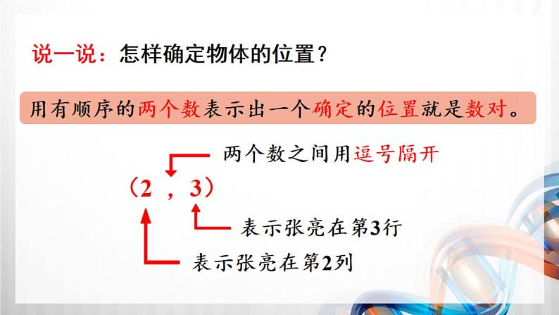 人教版新插图小学五年级数学上册2-1《位置（1）》课件+教案+课后服务作业设计06