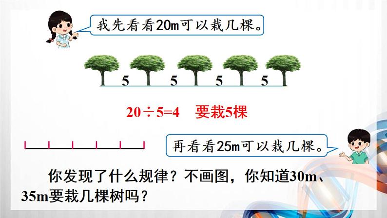 人教版新插图小学五年级数学上册7-1《植树问题（1）》课件+教案+课后服务作业设计04