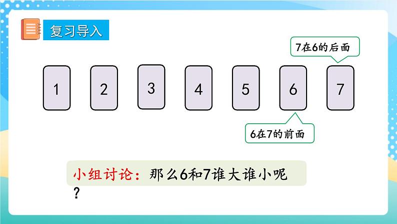 人教版数学一年级上册5.2 《6和7的基数含义和序数含义》 课件第2页