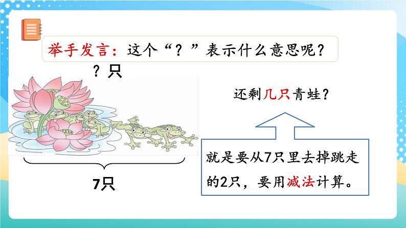 人教版数学一年级上册5.7 《用减法解决问题 》课件+练习05