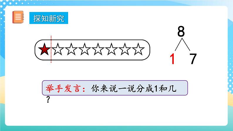 人教版数学一年级上册5.11《 8、9的组成》 课件第3页