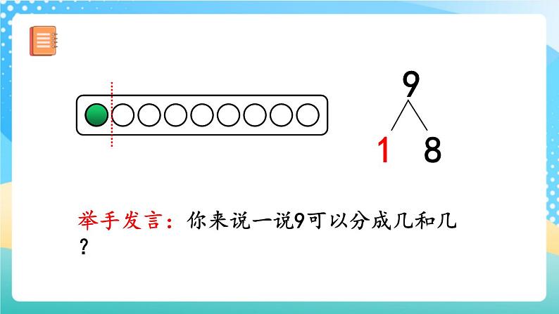 人教版数学一年级上册5.11《 8、9的组成》 课件第7页