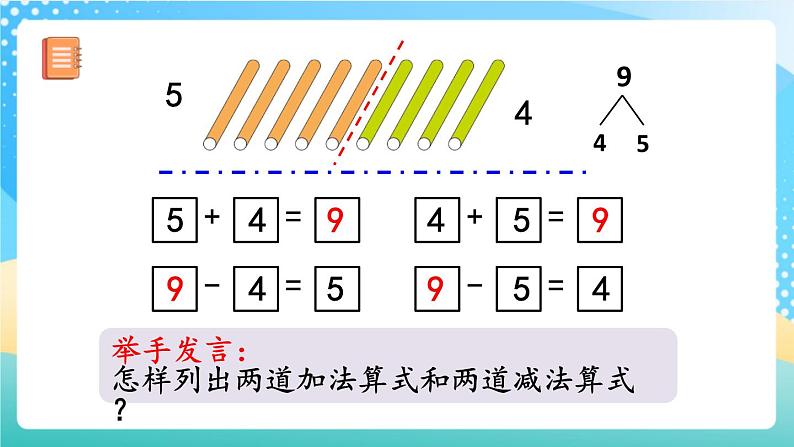 人教版数学一年级上册5.12《 8和9的加减法 》课件+教案+练习07