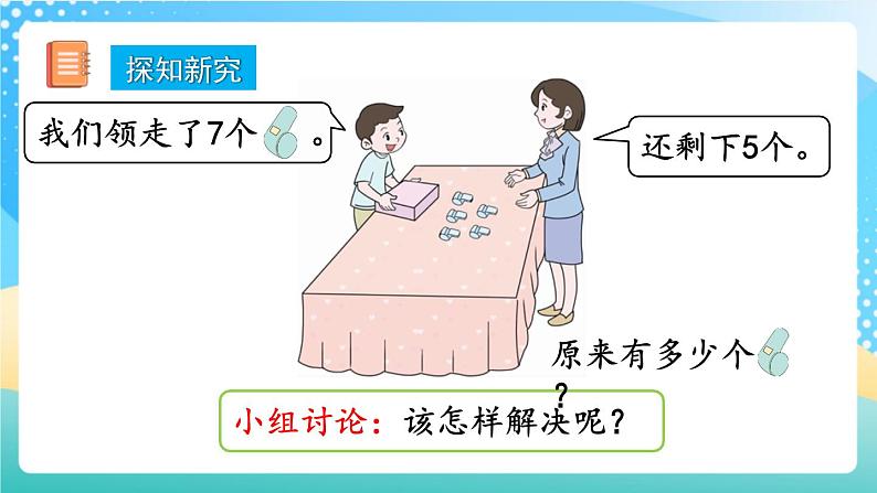 人教版数学一年级上册8.9 《解决“原来一共有多少”的问题 》课件+教案+练习03