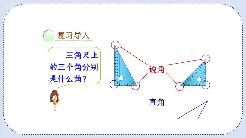 人教版数学二年级上册 3.4 用一副三角尺拼出一个钝角 课件02