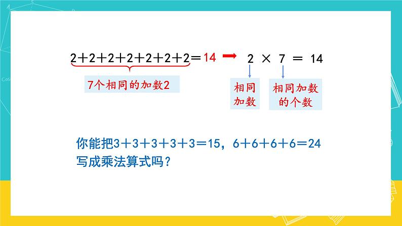 人教版数学二年级上册 4.1《乘法的初步认识》课件+教案08