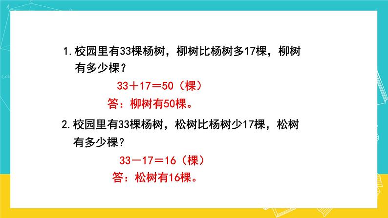 人教版数学二年级上册 9.3《100以内的加法和减法》课件08