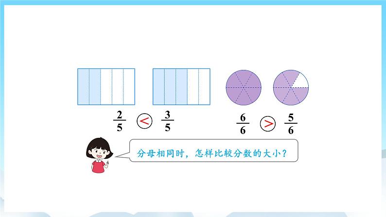 人教版数学三年级上册 8.4 同分母分数比较大小 课件第5页