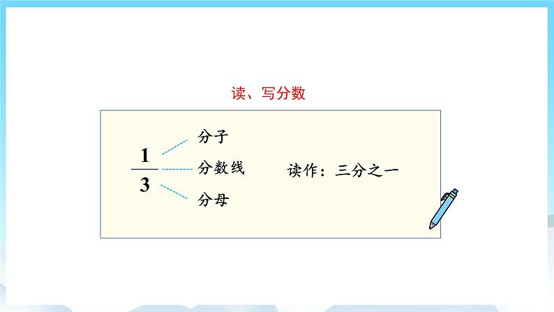 人教版数学三年级上册 10.4 分数的初步认识、集合 课件07