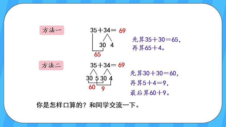 人教版数学三年级上册 2.1《口算两位数加两位数》课件+教案05