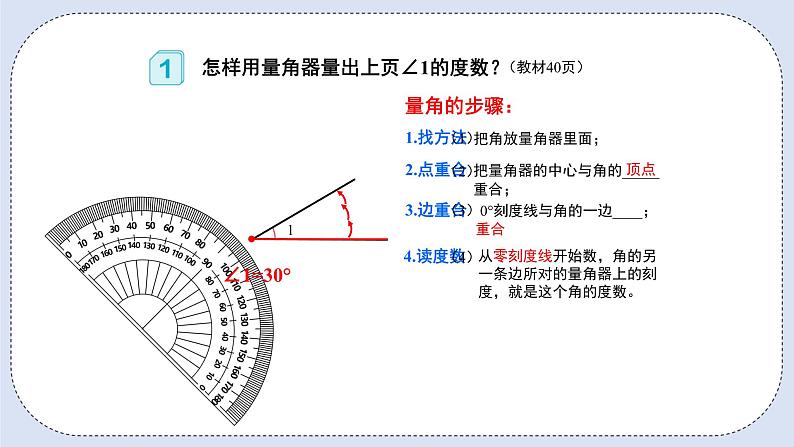 人教版数学四年级上册 3.2 角的度量 课件05