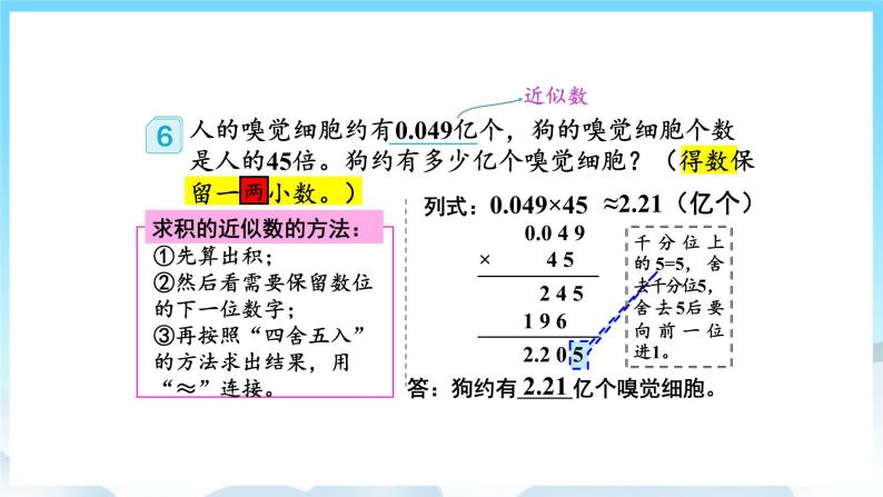 人教版数学五年级上册 1.6 积的近似数 课件05