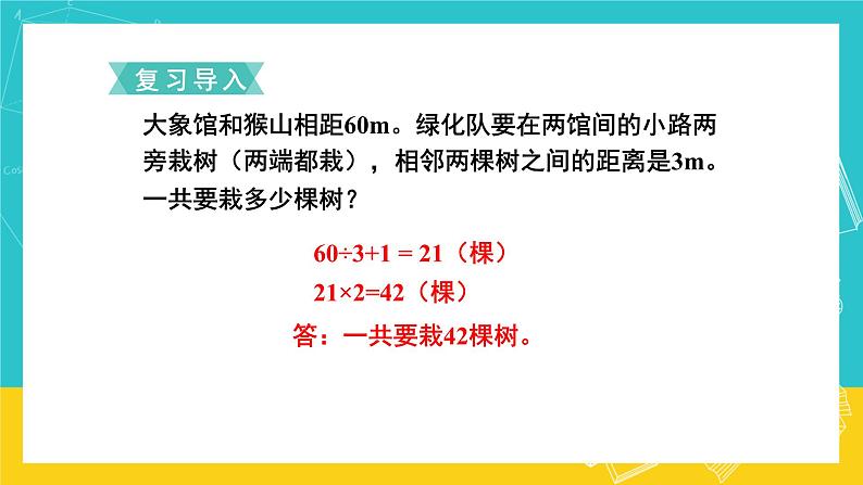 人教版数学五年级上册 7.2《植树问题》课件+教案02