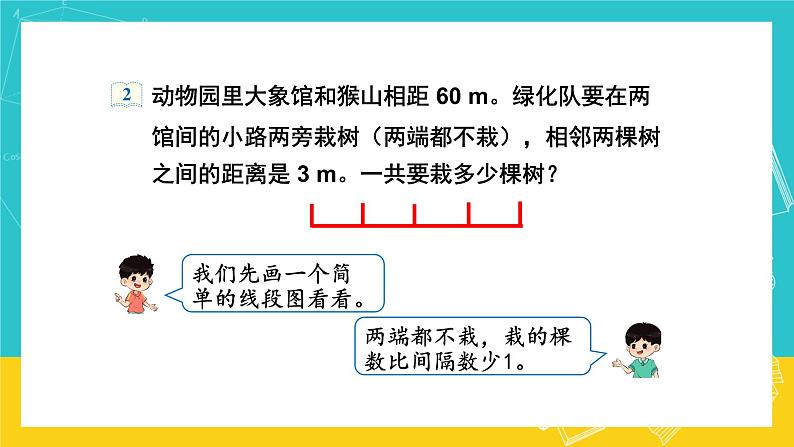 人教版数学五年级上册 7.2《植树问题》课件+教案04