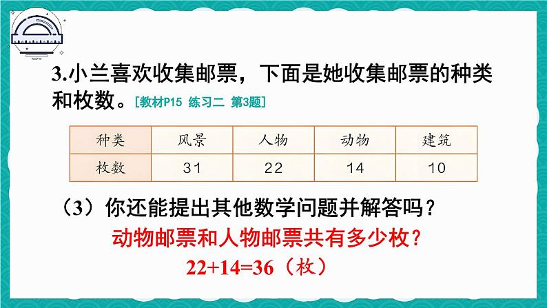 人教版小学数学2上 2《100以内的加法和减法（二）》 教材练习二 课件07