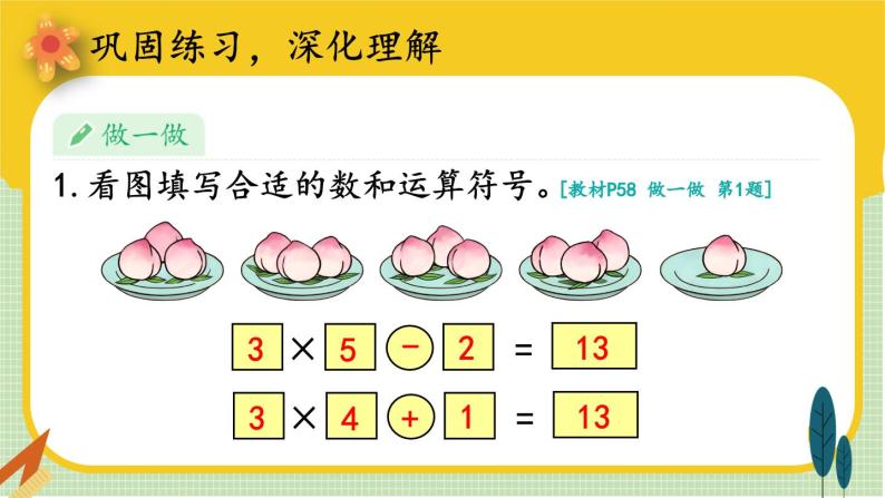 人教版小学数学2上 4《表内乘法（一）》2.2~6的乘法口诀 第4课时 乘加 乘减 课件05
