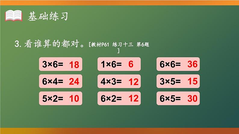 人教版小学数学2上 4《表内乘法（一）》2.2~6的乘法口诀 练习课（第5课时） 课件05