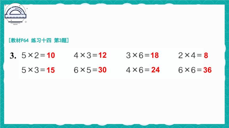 人教版小学数学2上 4《表内乘法（一）》 教材练习十四 课件04