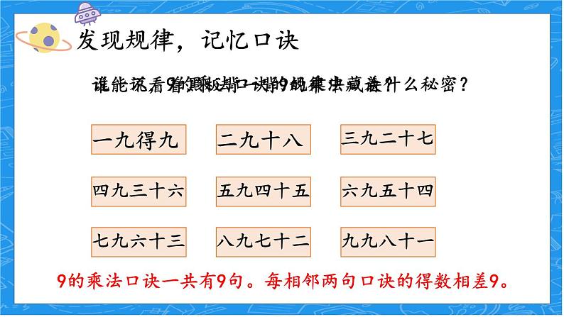 人教版小学数学2上 6《表内乘法（二）》第4课时 9的乘法口诀 课件06