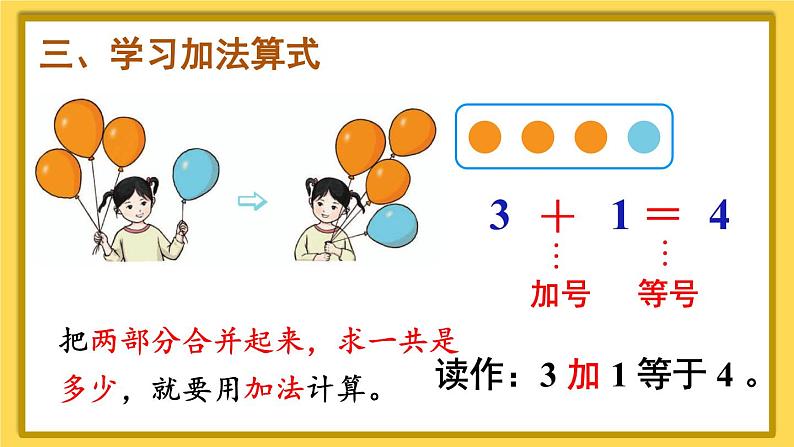 人教版小学数学1上 3《1~5的认识和加减法》 第5课时 认识加法课件04