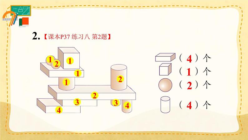 人教版小学数学1上 4《认识图形（一）》  教材练习八 课件03