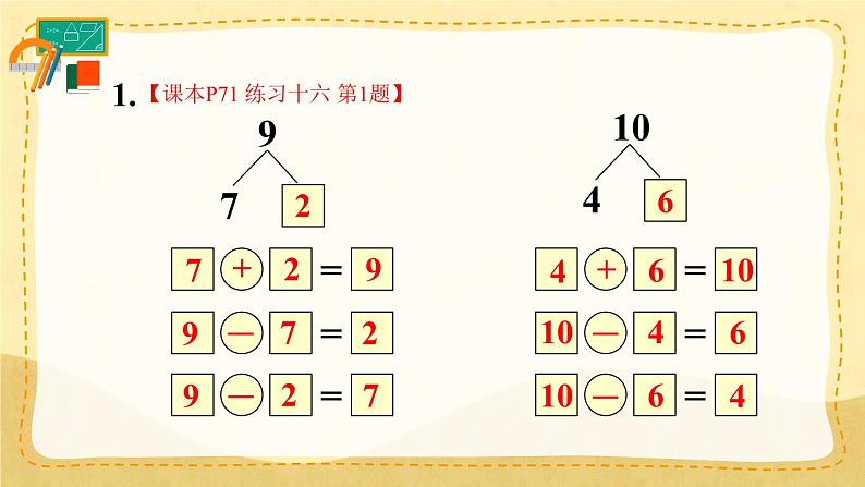 人教版小学数学1上  5《6~10的认识和加减法》 教材练习十六 课件02