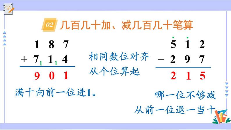 人教版小学数学3上 2《万以内的加法和减法（一）》整理和复习 课件05