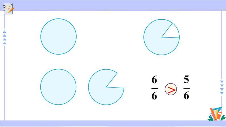 人教版小学数学3上 8《分数的初步认识》 1 分数的初步认识 第4课时 比较同分母分数的大小 课件第5页