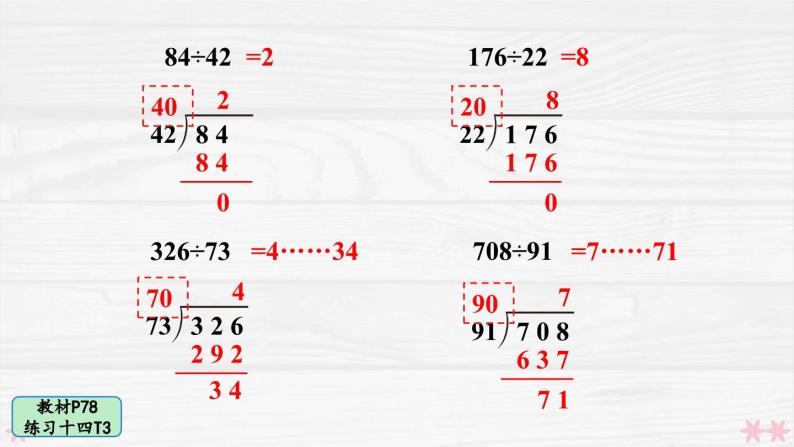 人教版小学数学4上 6《除数是两位数的除法》 教材练习十四 课件05