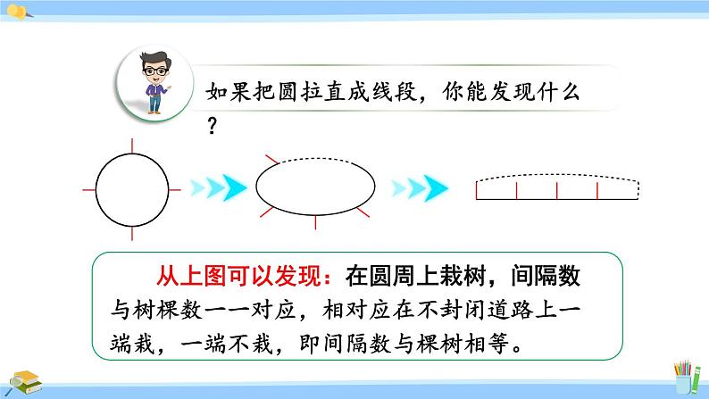 人教版小学数学5上 7《数学广角—植树问题》第3课时 封闭曲线上植树的问题 课件08