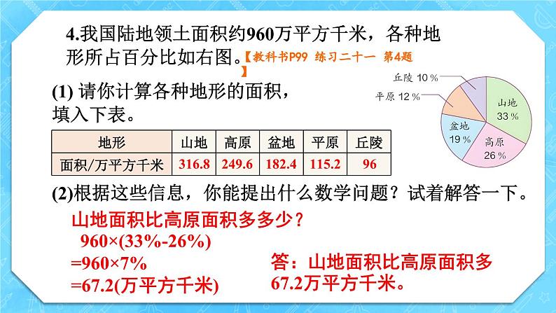 人教版小学数学6上 7《扇形统计图》教材练习二十一 课件05