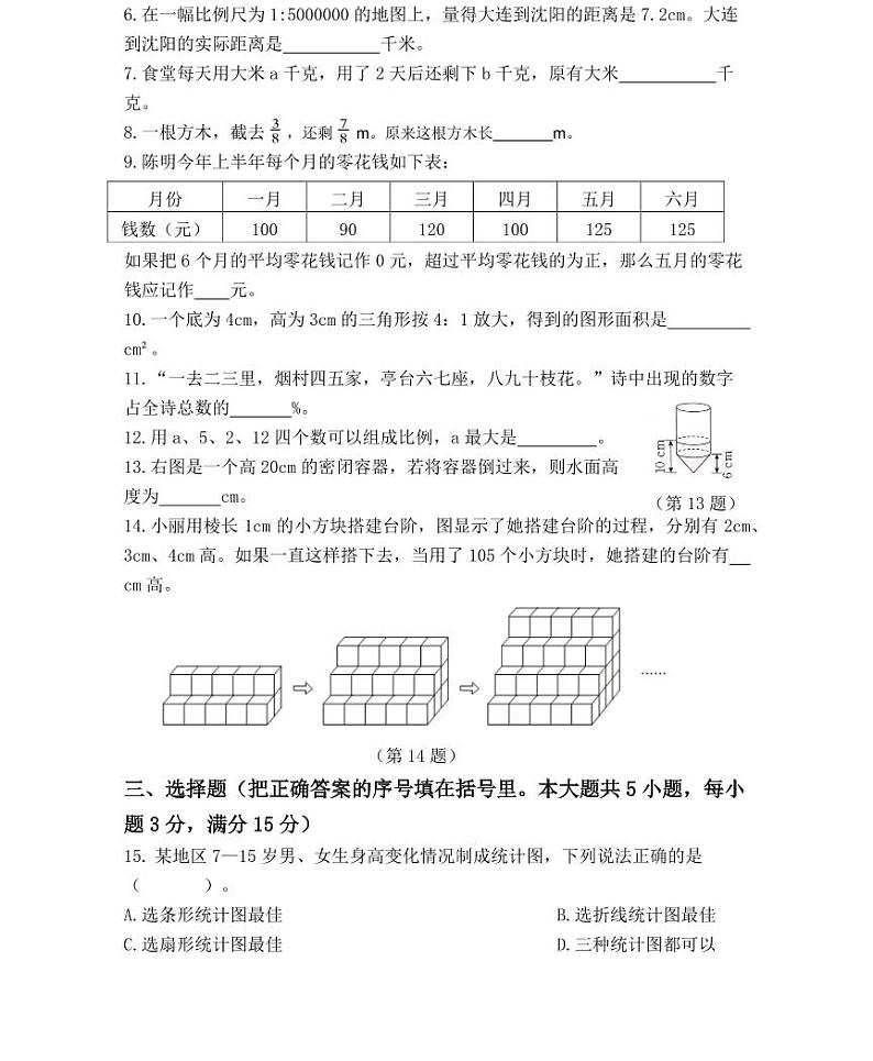 【全套精品专题】人教版小学六年级总复习毕业模拟测试卷（二）（知识梳理+含答案）02