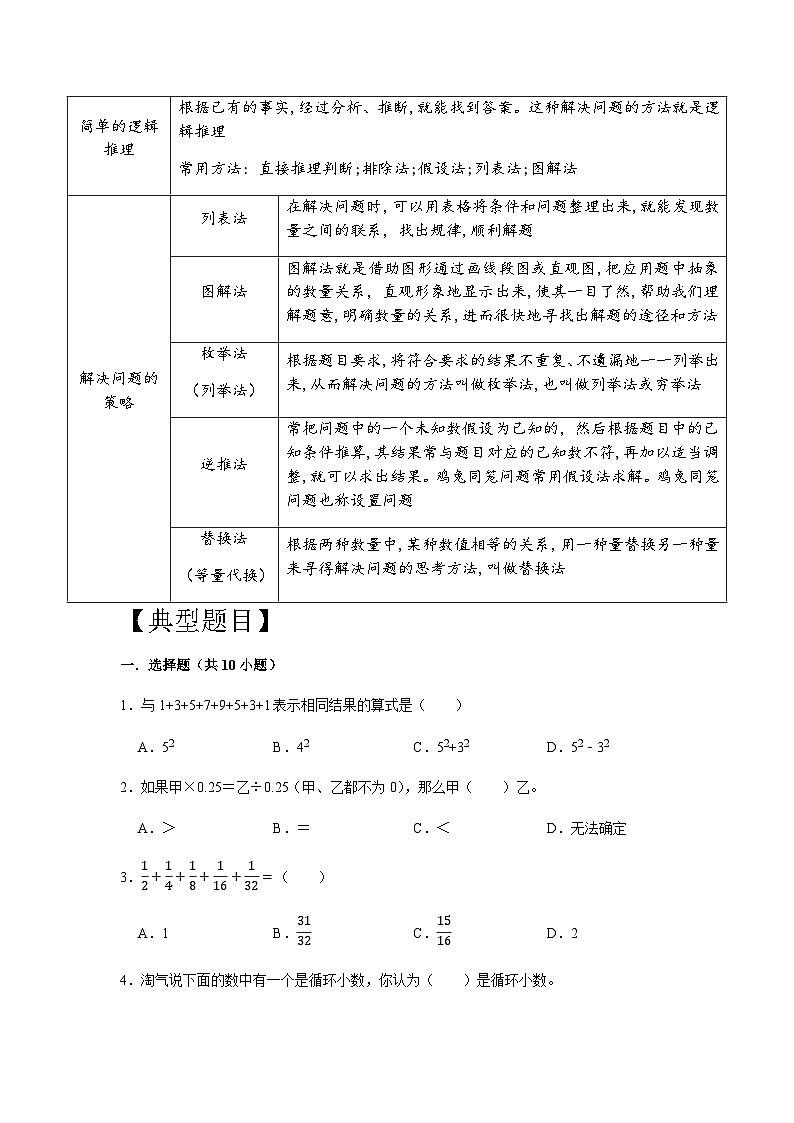 专项突破22-熟悉思考六年级下册小升初数学专项培优卷（含答案）第2页