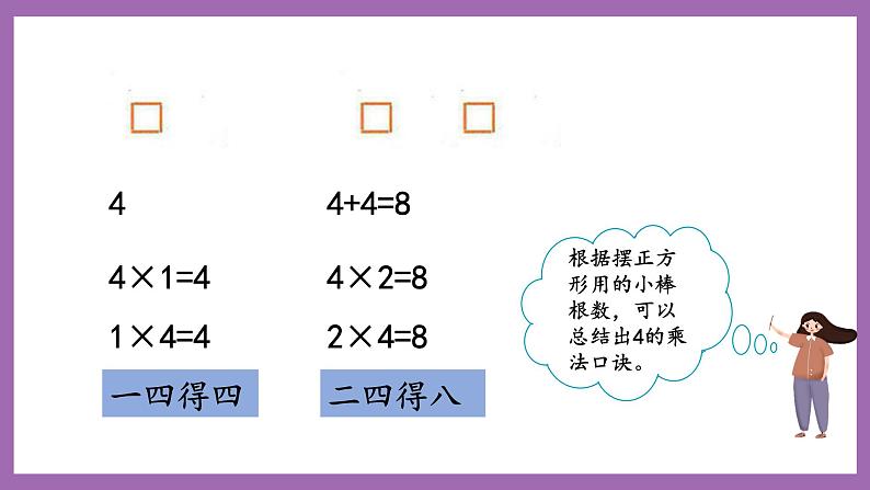 冀教版数学二年级上册 3.4《4的乘法口诀》课件04