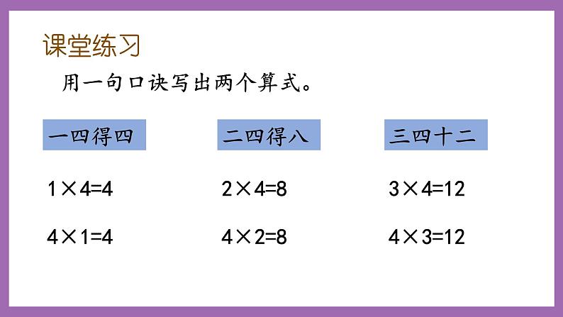 冀教版数学二年级上册 3.4《4的乘法口诀》课件06