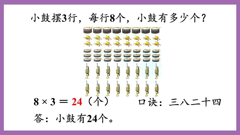 冀教版数学二年级上册 7.4《8的乘法口诀的计算与应用》课件04