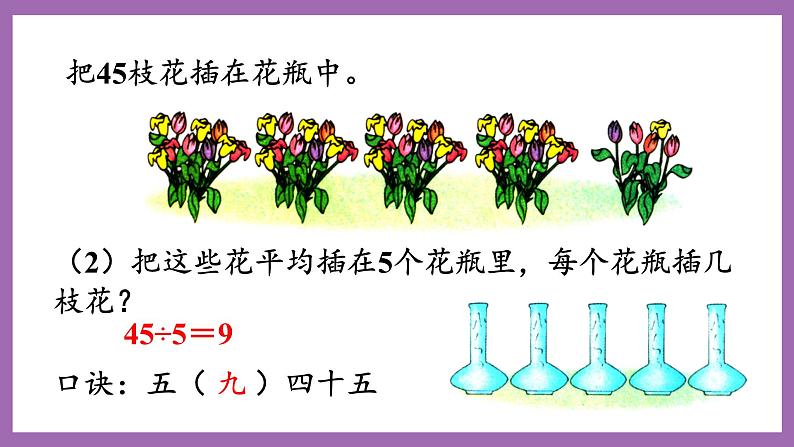 冀教版数学二年级上册 7.10《用9的乘法口诀求商》课件04