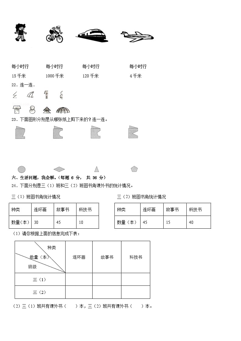 2022-2023学年湖北黄冈市麻城市数学三年级第二学期期末学业质量监测试题含答案第3页