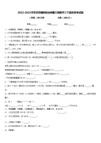 2022-2023学年甘孜藏族自治州雅江县数学三下期末统考试题含答案