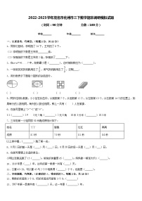 2022-2023学年茂名市化州市三下数学期末调研模拟试题含答案