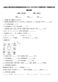 云南省大理白族自治州漾濞彝族自治县2022-2023学年三年级数学第二学期期末检测模拟试题含答案